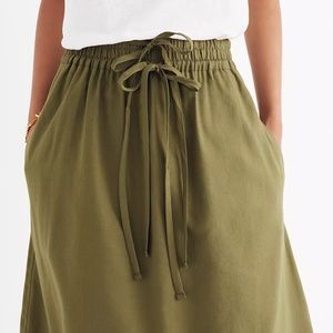 Madewell Midi Skirt with Drawstring, XS